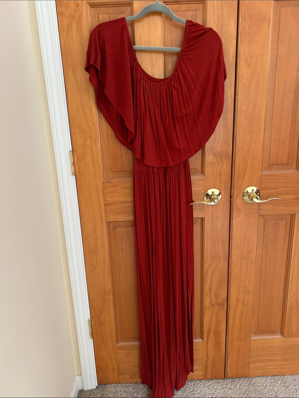 Rust Draped Maxi Dress - Brand Unspecified